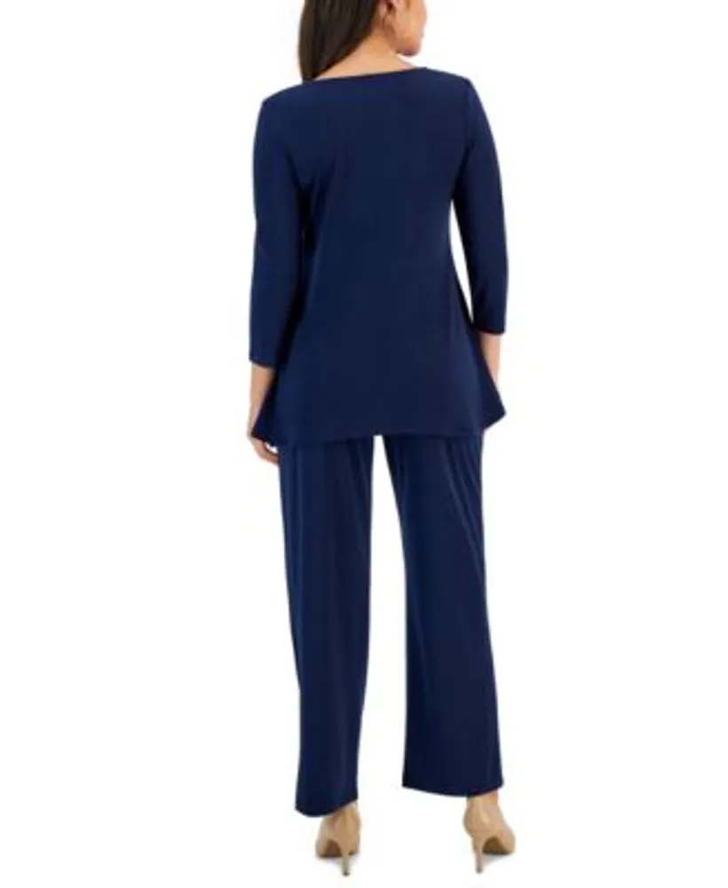 Jm Collection Petites 3 4 Sleeve Top Solid Pants Created For Macys