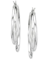 Interlocking Hoop Earrings 14k Gold-Plated Silver and Sterling