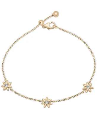 Audrey by Aurate Diamond Flower Link Bracelet (1/6 ct. t.w.) in Gold Vermeil, Created for Macy's