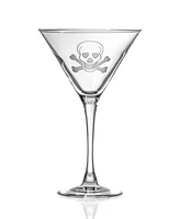 Rolf Glass Skull and Crossbones Martini Glass 10oz