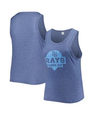 Women's Soft As A Grape Navy Tampa Bay Rays Plus High Neck Tri-Blend Tank Top