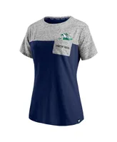 Women's Fanatics Navy, Heathered Gray Notre Dame Fighting Irish Inside Pocket T-shirt