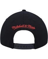 Men's Mitchell & Ness Black, Red Toronto Raptors Mvp Team Two-Tone 2.0 Stretch-Snapback Hat