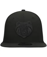 Men's New Era Memphis Grizzlies Black On Black 9FIFTY Snapback Hat