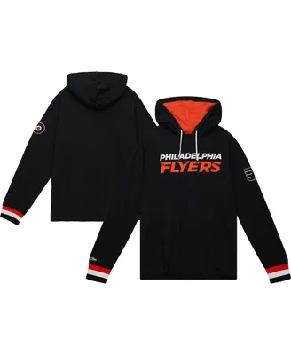 Men's Mitchell & Ness Black Philadelphia Flyers Legendary Slub Hoodie Long Sleeve T-shirt