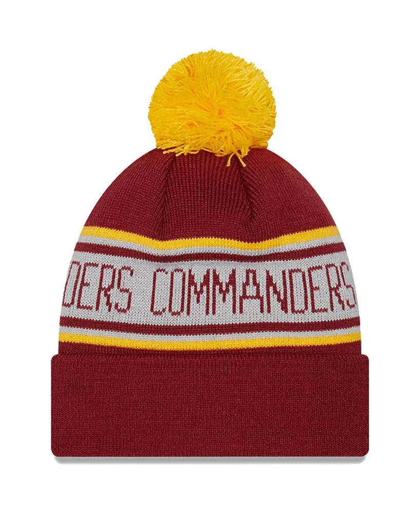 Preschool Boys and Girls New Era Burgundy Washington Commanders Repeat Cuffed Knit Hat with Pom