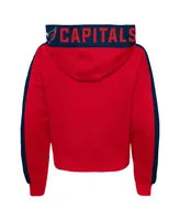 Big Girls Red Washington Capitals Record Setter Pullover Hoodie