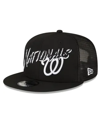 Men's New Era Black Washington Nationals Street Trucker 9FIFTY Snapback Hat