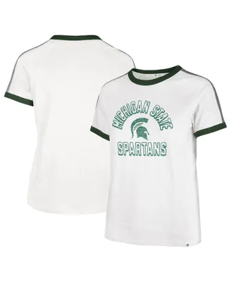 Women's '47 Brand White Michigan State Spartans Sweet Heat Peyton T-shirt