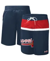 Men's G-iii Sports by Carl Banks Navy Atlanta Braves Sea Wind Swim Shorts