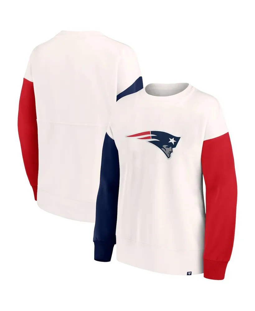 Women's Fanatics Branded Navy New England Patriots Plus Size Primary Logo  Long Sleeve T-Shirt