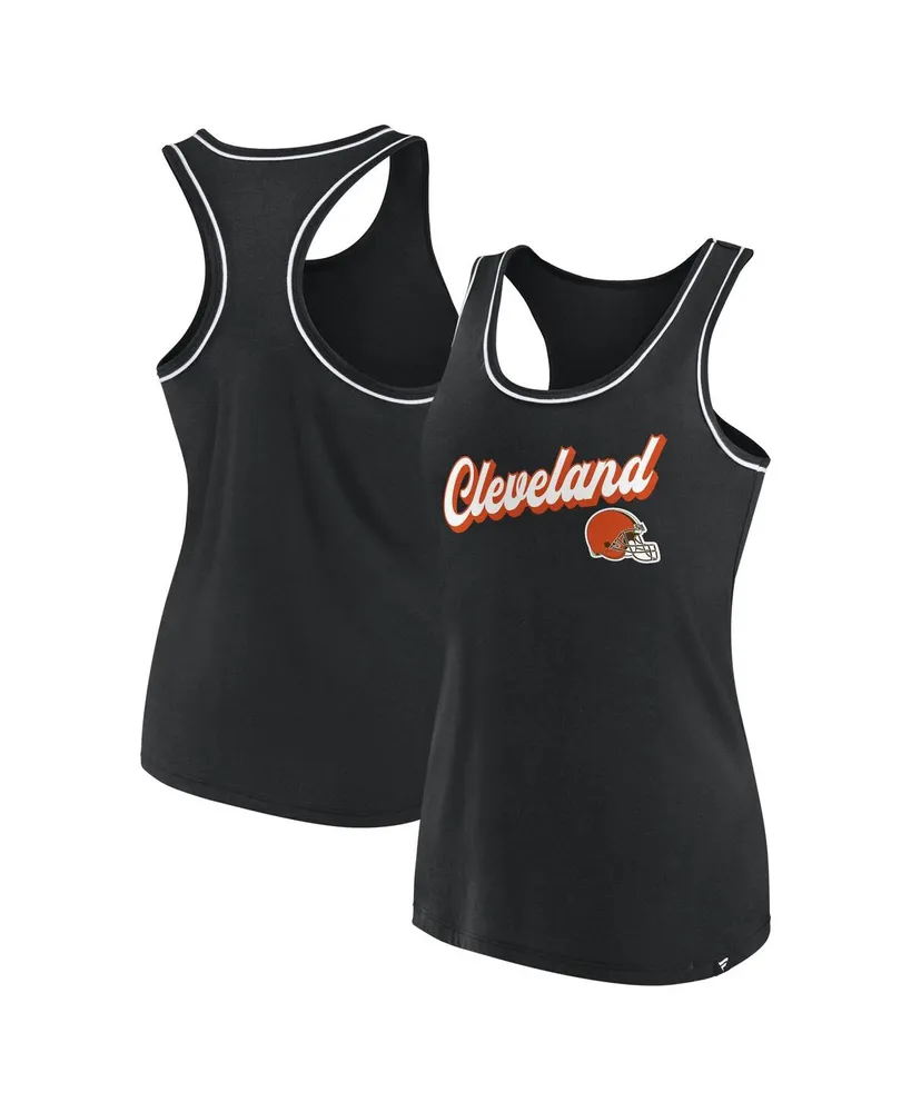 Women's Fanatics Black Cleveland Browns Wordmark Logo Racerback Scoop Neck Tank Top