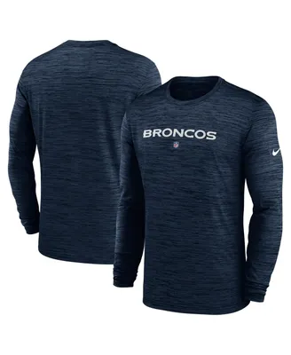 Men's Nike Navy Denver Broncos Sideline Team Velocity Performance Long Sleeve T-shirt