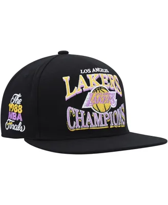 Men's Mitchell & Ness Black Los Angeles Lakers Hardwood Classics Soul Champions Era Diamond Snapback Hat
