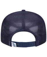 Men's New Era Navy Tampa Bay Rays Team Color Trucker 9FIFTY Snapback Hat