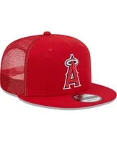 Men's New Era Red Los Angeles Angels Team Color Trucker 9FIFTY Snapback Hat