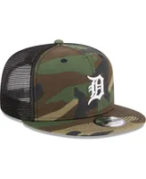 Men's New Era Camo Detroit Tigers Woodland Camo Trucker 9FIFTY Snapback Hat