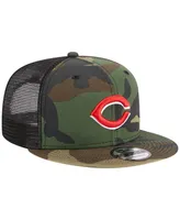 Men's New Era Camo Cincinnati Reds Woodland Camo Trucker 9FIFTY Snapback Hat