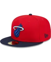 Men's New Era Red, Navy Miami Heat 59FIFTY Fitted Hat