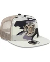 Men's New Era White Detroit Tigers Chrome Camo A-Frame 9FIFTY Trucker Snapback Hat