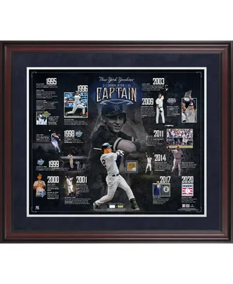 Derek Jeter New York Yankees Framed 20'' x 24'' Career Timeline Collage with a Capsule of Game-Used Dirt - Version 3 - Limited Edition of 500