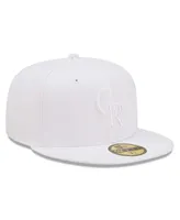 Men's New Era Colorado Rockies White on White 59FIFTY Fitted Hat