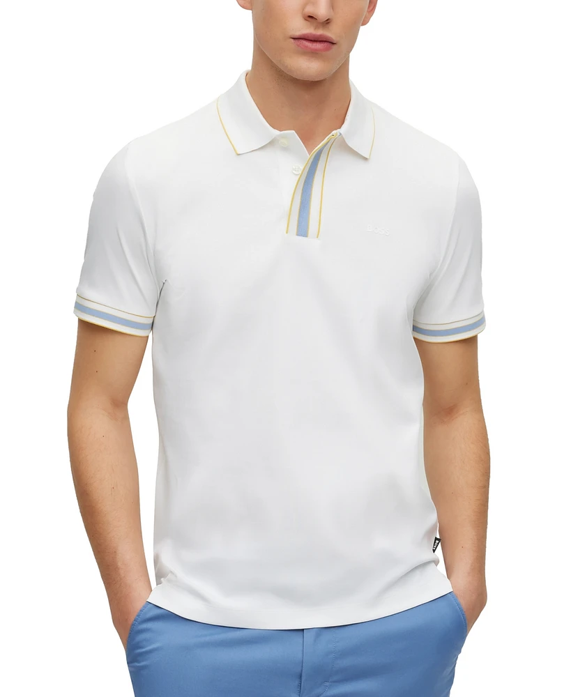 Boss by Hugo Men's Contrast Tipping Interlock-Cotton Polo