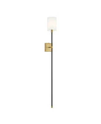 Trade Winds Lighting Trade Winds Paige 1-Light Wall Sconce in Black with Natural Brass Accents