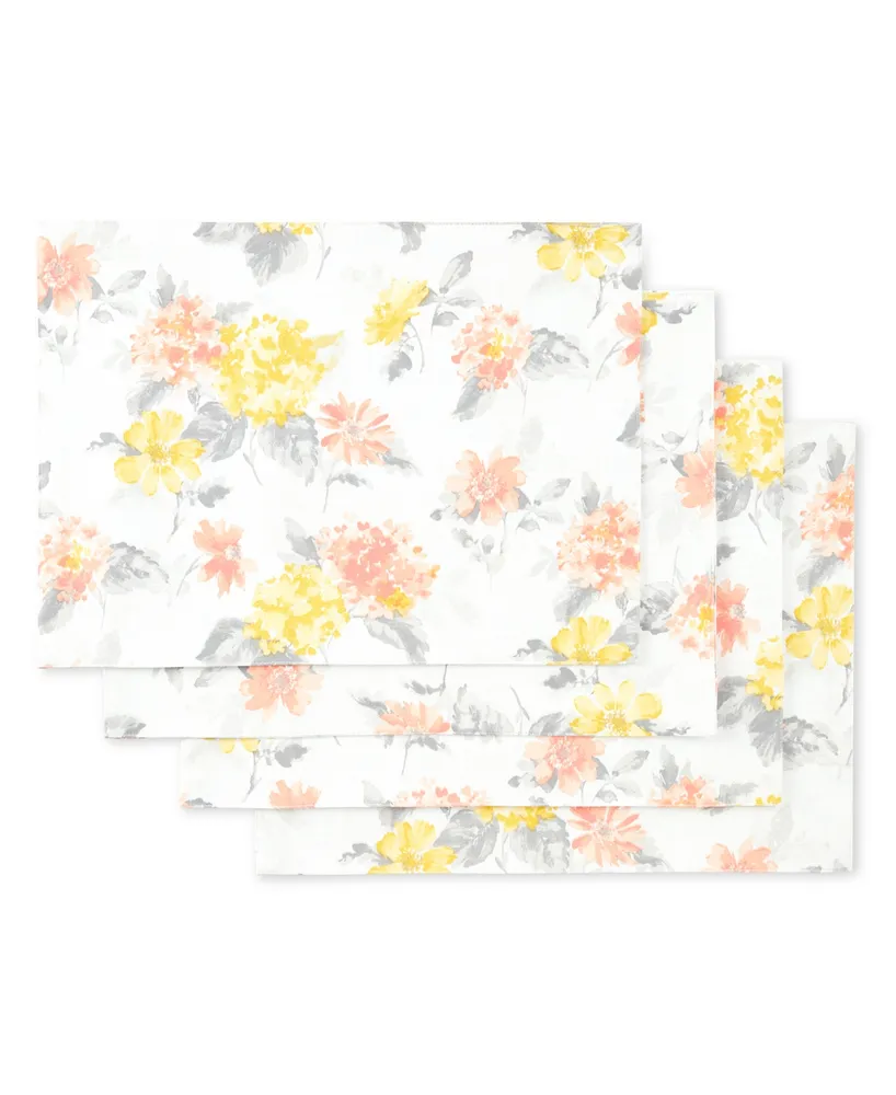 Martha Stewart Amber Floral Placemat Set 4-Pack, 13" x 17.5"