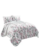 Lush Decor Mirabelle Watercolor Floral Reversible 3-Piece Quilt Set