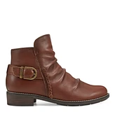 Earth Women's Naira Round Toe Ruched Casual Booties