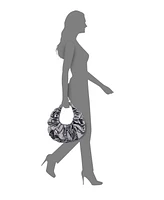 Nina Ruched Metallic Hobo