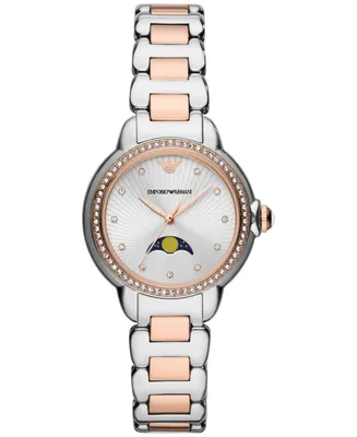 Emporio Armani Women's Moon Phase Two-Tone Stainless Steel Bracelet Watch 32mm