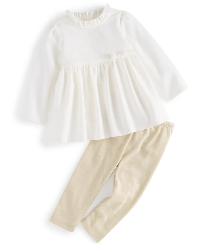 3-Piece Long-Sleeve T-Shirt and Leggings Set for Toddler Girls