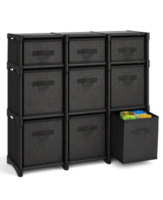 Nestl Heavy Duty 9 Cube Storage Organizer with Fabric Bins