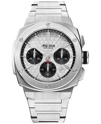 Alpina Men's Swiss Chronograph Alpiner Stainless Steel Bracelet Watch 41mm - Silver