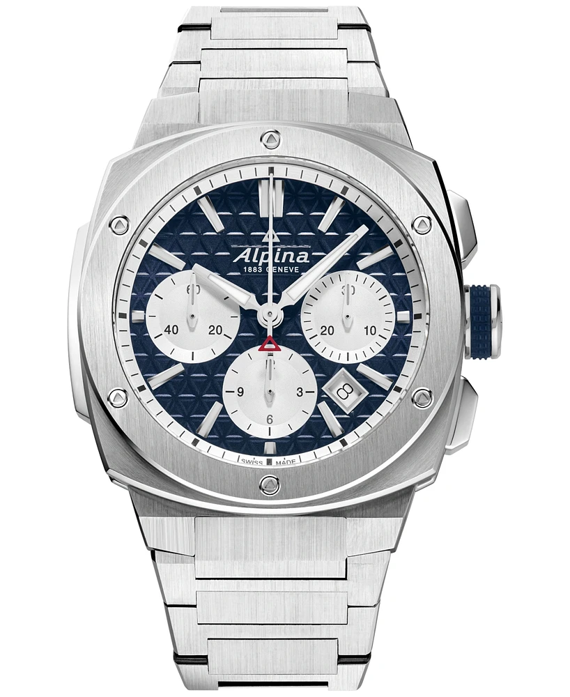 Alpina Men's Swiss Chronograph Alpiner Stainless Steel Bracelet Watch 41mm - Silver