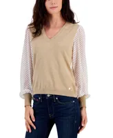 Tommy Hilfiger Women's Dandy Dot V-Neck Sweater