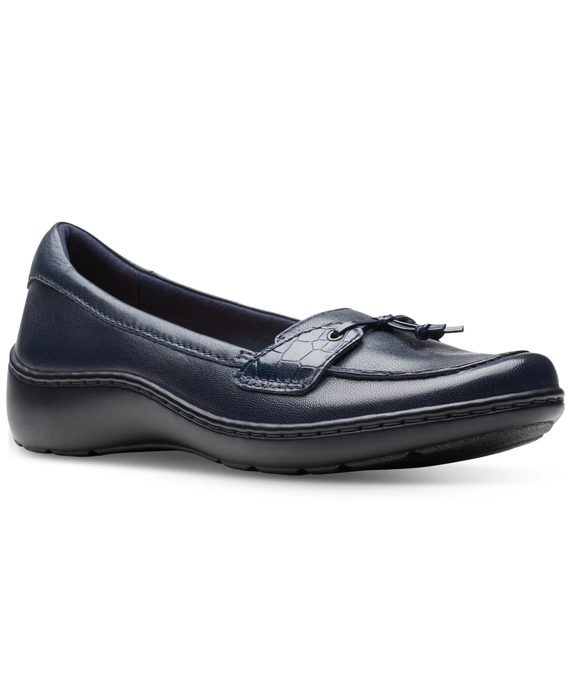 Clarks Women's Cora Haley Mixed-Texture Tie-Top Loafers
