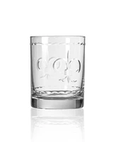 Rolf Glass Fleur De Lis Double Old Fashioned Glass 13oz