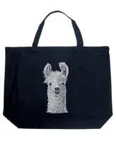 Llama - Large Word Art Tote Bag