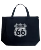 Route 66 - Life Is A Highway Large Word Art Tote Bag