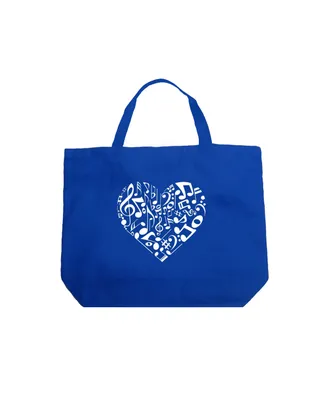 Heart Notes - Large Word Art Tote Bag