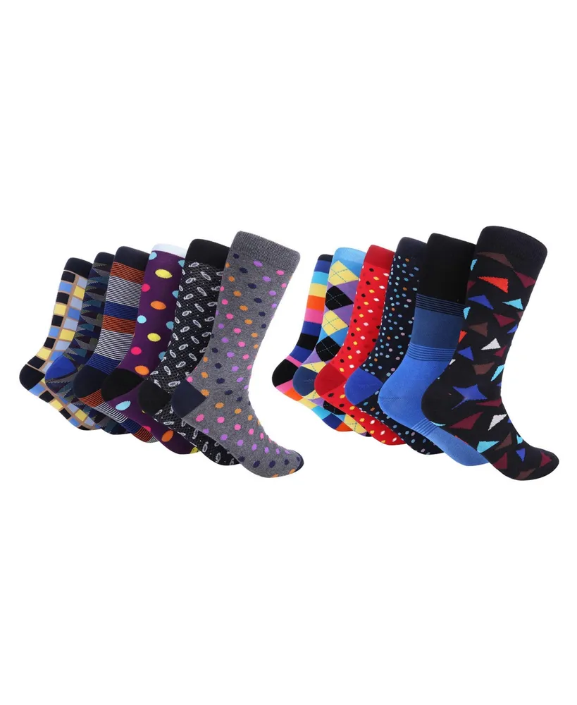 Mio Marino Men's Sensational Fun Dress Socks 12 Pack