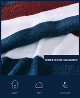 Nautica Wilton Sherpa Striped Throw, 60" X 50"