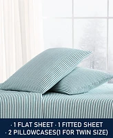 Nautica Printed Flannel 3-Pc. Sheet Set, Twin