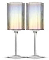 JoyJolt Christian Siriano Chroma Iridescent Red Wine Glasses