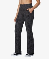 Andrew Marc Sport Women's Full Length Ribbed Wide Leg Pants