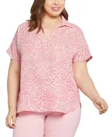 Nydj Plus Becky Short Sleeved Blouse