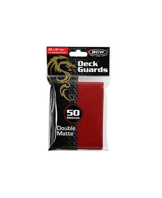 Bcw Red Double Matte Deck Guards Standard Cards Sleeves 50 Count